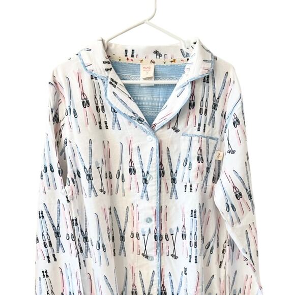munki munki Other - NEW MUNKI MUNKI Flannel Pajama Top Only Pajamas Ski Skiiing Skis Womens Sz L